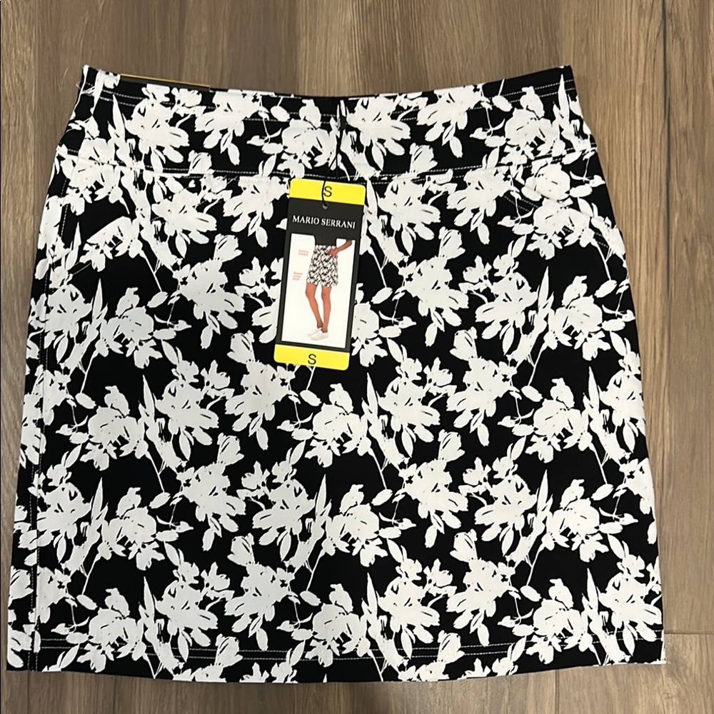 Mario Serrani Black and White Mini Pencil Skirt